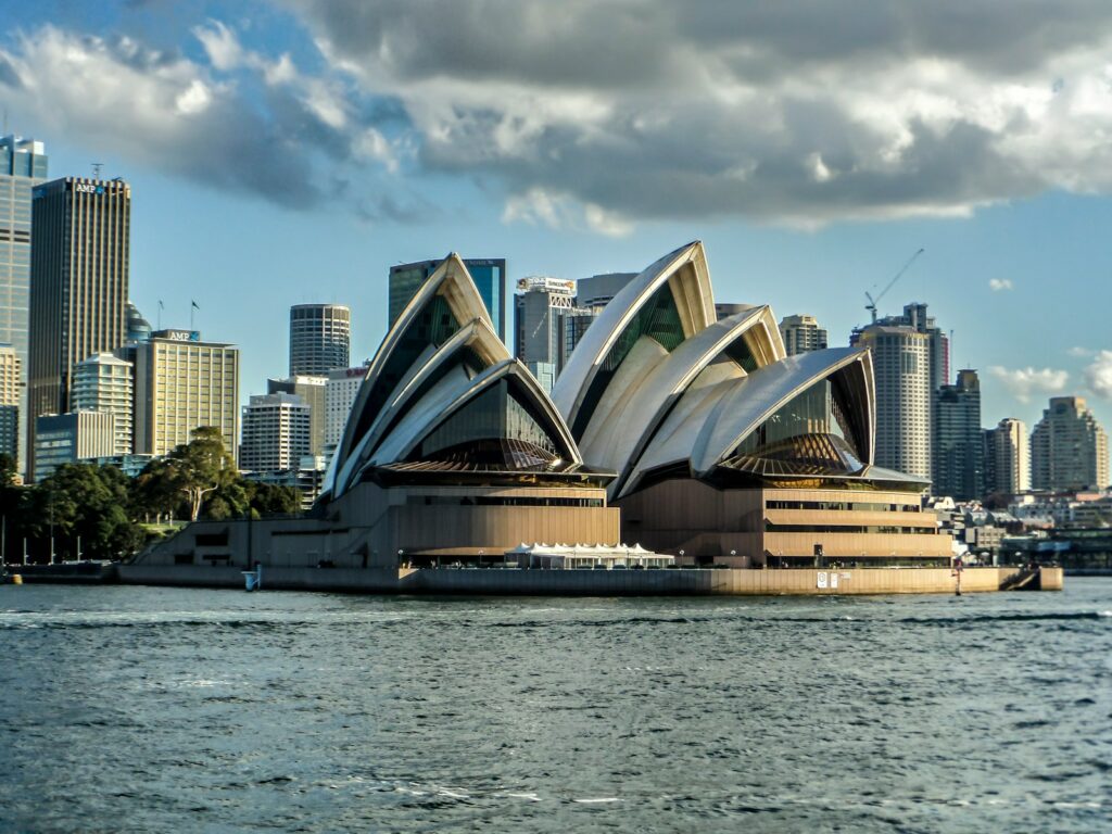 a view of the sydney opera house from across the water